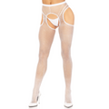 Leg Avenue - White Crotchless Fishnet Stockings