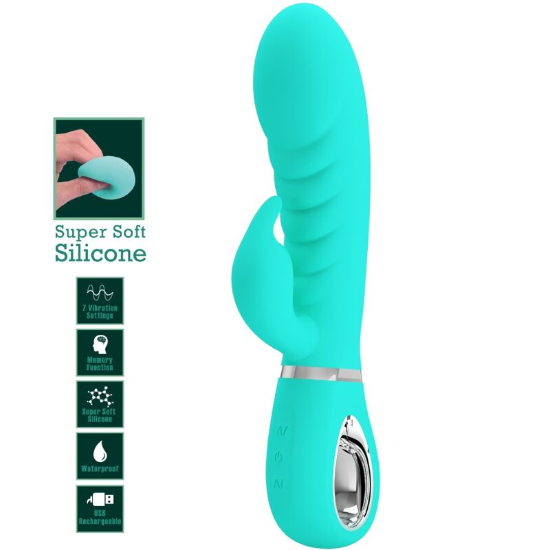 PRETTY LOVE - VIBRADOR MULTIFUNCIONAL DEL PUNTO G PRESCOTT VERDE AGUA