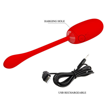 PRETTY LOVE - WATERPROOF-RECHARGEABLE VIBRATING EGG JULIUS RED