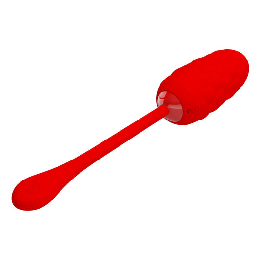 PRETTY LOVE - RED RECHARGEABLE NAVY TEXTURED VIBRATING EGG