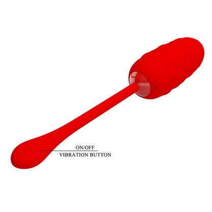 PRETTY LOVE - RED RECHARGEABLE NAVY TEXTURED VIBRATING EGG