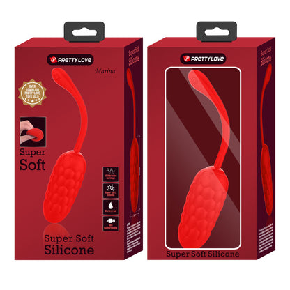 PRETTY LOVE - RED RECHARGEABLE NAVY TEXTURED VIBRATING EGG