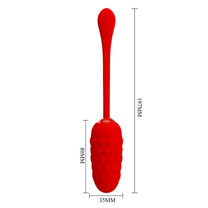 PRETTY LOVE - RED RECHARGEABLE NAVY TEXTURED VIBRATING EGG