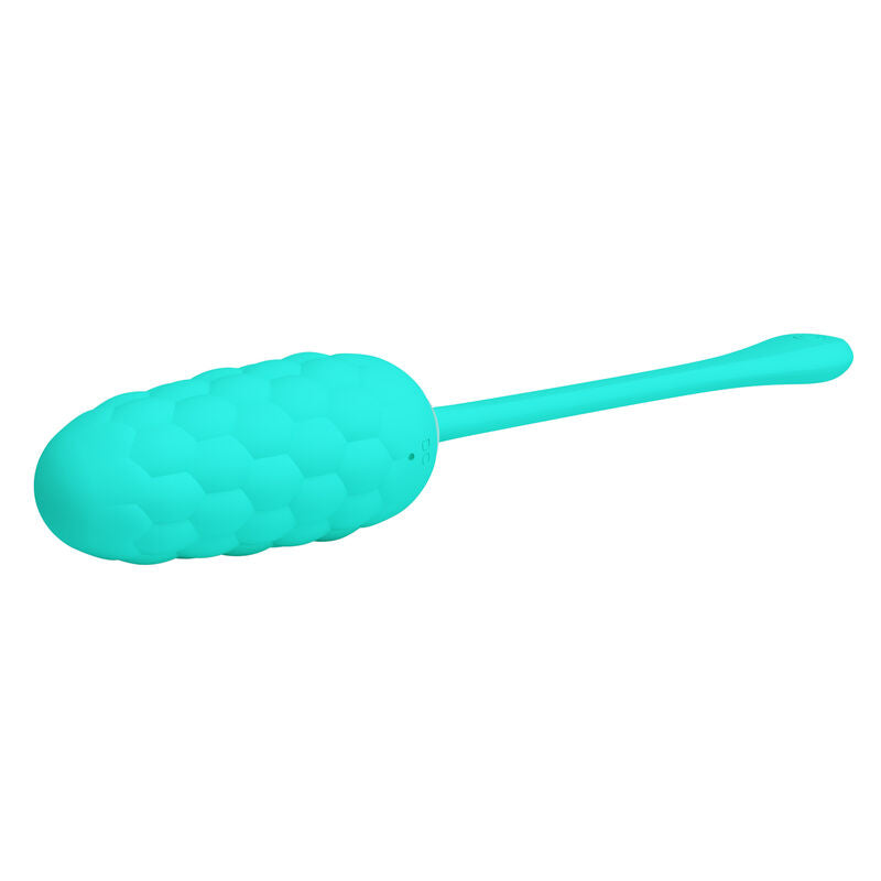 PRETTY LOVE - AQUA GREEN RECHARGEABLE MARINE TEXTURED VIBRATING EGG