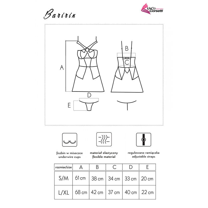 Livco Corsetti Fashion - Camisa Baririn Lc 90633 + Calcinha Preta L/Xl