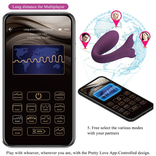 PRETTY LOVE - JAYLEEN APP PURPLE REMOTE CONTROL VIBRATOR