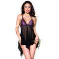 Chilirose - Cr 4074 Babydoll Violeta E Preto S/M