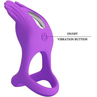 PRETTY LOVE - ANILLO VIBRADOR PARA EL PENE SILAS 7 VIBRACIONES SILICONA MORADA
