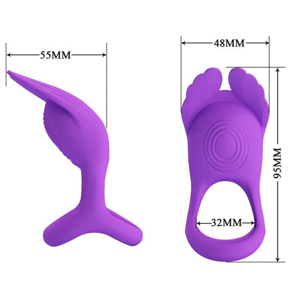 PRETTY LOVE - ANILLO VIBRADOR PARA EL PENE SILAS 7 VIBRACIONES SILICONA MORADA