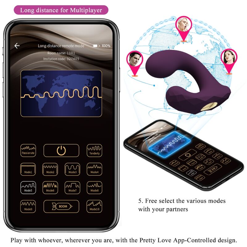 PRETTY LOVE - BILLY CONTROL REMOTO VIBRACIÓN MORADO APP GRATIS