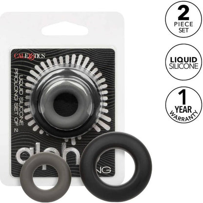 CALEXOTICS - ALPHA SET DE 2 ANILLOS PROLONGADOS GRIS