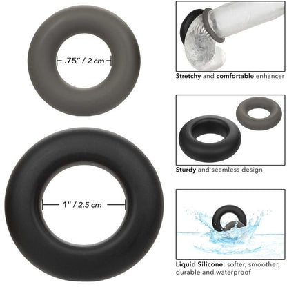 CALEXOTICS - ALPHA SET DE 2 ANILLOS PROLONGADOS GRIS