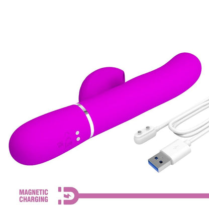 PRETTY LOVE - VIBRADOR MULTIFUNCIÓN 3 EN 1 PERLITA PUNTO G VIOLETA