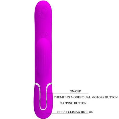 PRETTY LOVE - VIBRADOR MULTIFUNCIÓN 3 EN 1 PERLITA PUNTO G VIOLETA