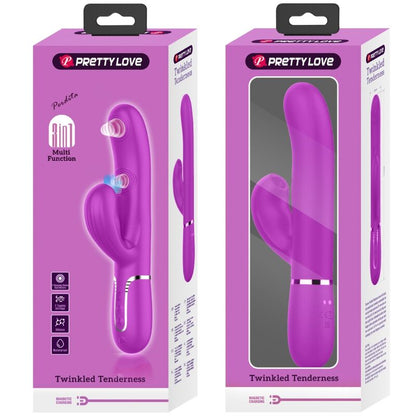 PRETTY LOVE - VIBRADOR MULTIFUNCIÓN 3 EN 1 PERLITA PUNTO G VIOLETA