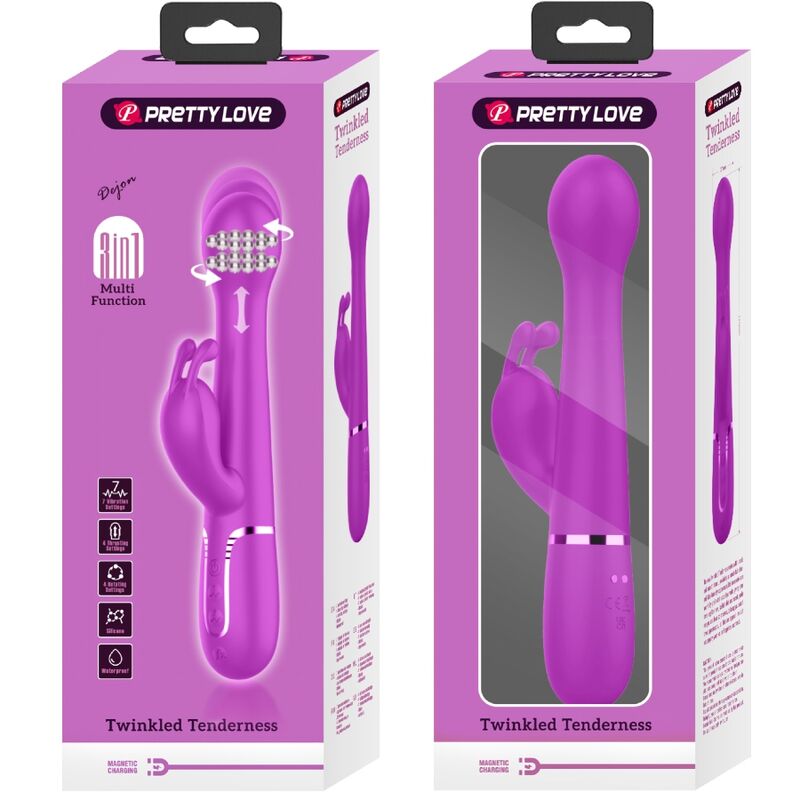 PRETTY LOVE - DEJON RABBIT 3-IN-1 MULTIFUNCTION VIBRATOR VIOLET