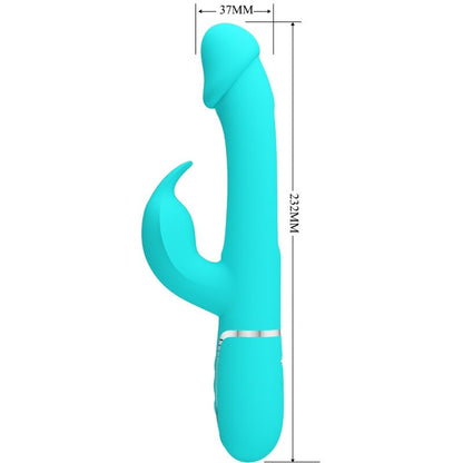 PRETTY LOVE - DEJON RABBIT VIBRATOR 3 IN 1 MULTIFUNCTION AQUA GREEN
