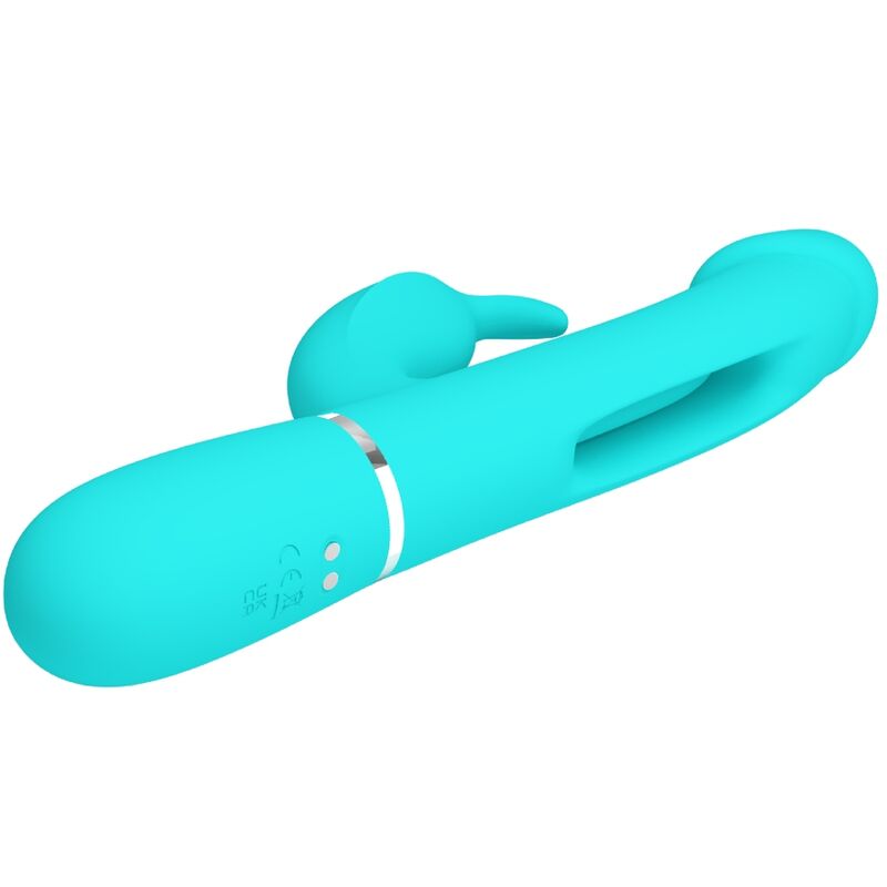 PRETTY LOVE - DEJON RABBIT VIBRATOR 3 IN 1 MULTIFUNCTION AQUA GREEN
