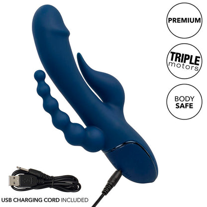 CALEXOTICS - TRIPLE ORGASM VIBRATOR BLUE