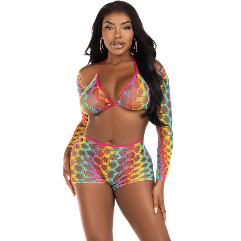 LEG AVENUE - MULTICOLOR THREE-PIECE SET