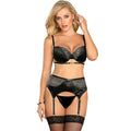 Subblime - Conjunto De 3 Peas Suti + Tanga + Liga De Renda Preto S/M
