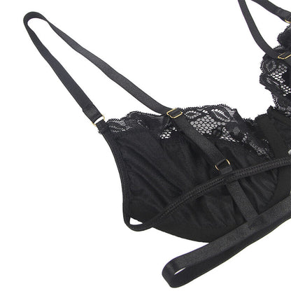 Subblime - Conjunto De 3 Peas Suti + Tanga + Liga De Renda Preto S/M