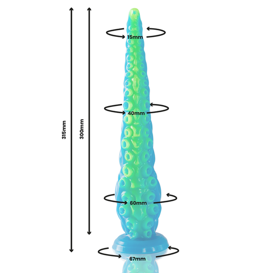 EPIC - SCYLLA FLUORESCENT THIN TENTICAL DILDO LARGE SIZE