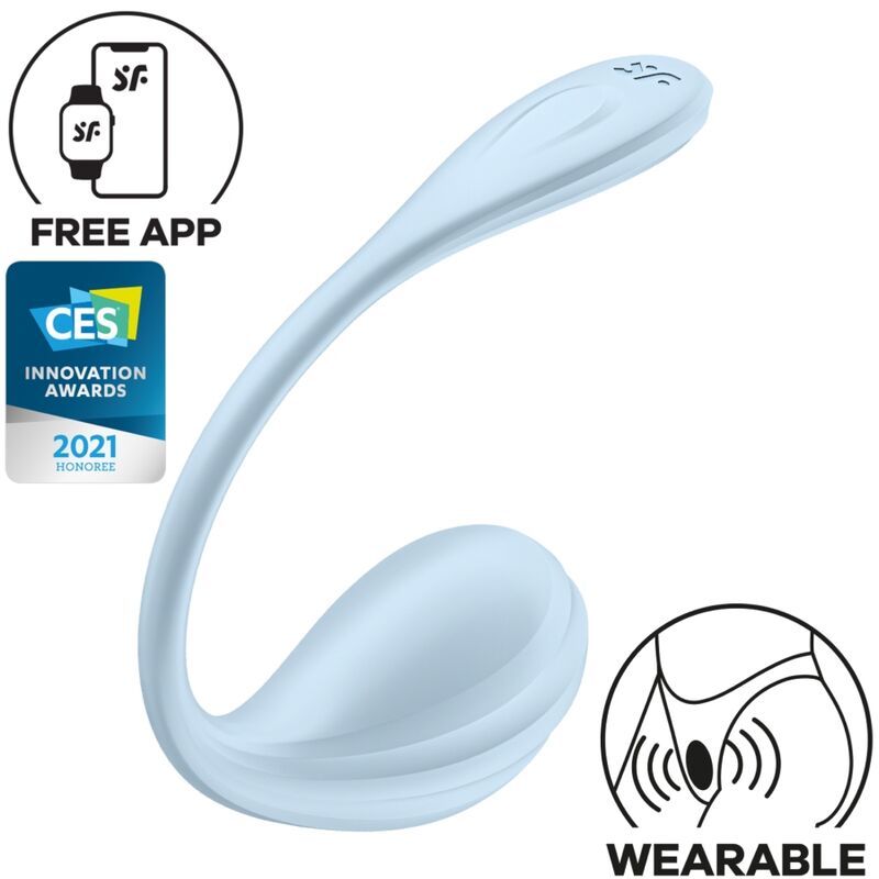 SATISFYER - ESTIMULADOR DEL PUNTO G DE PÉTALOS SUAVES AZUL CIELO APLICACIÓN GRATUITA