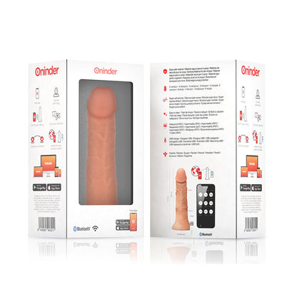 ONINDER - VIBRADOR GRANDE BOGOTÁ DILDO 9 VELOCIDADES NATURAL 22 CM -O- 4.5 CM - APP GRATIS