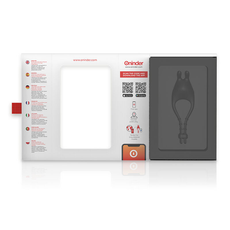 ONINDER - PAMPA ANILLO VIBRADOR RECARGABLE Y AJUSTABLE CON ESTIMULADOR DE CLÍTORIS DE 10 VELOCIDADES - APP GRATUITA