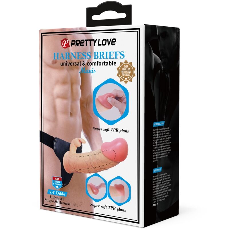 PRETTY LOVE - MAVIS HARNESS UNIVERSAL UNDERWEAR WITH 19 CM NATURAL DILDO