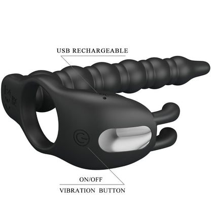 PRETTY LOVE - ANILLOS PARA EL PENE BLACKNEY CON TAPÓN VIBRADOR