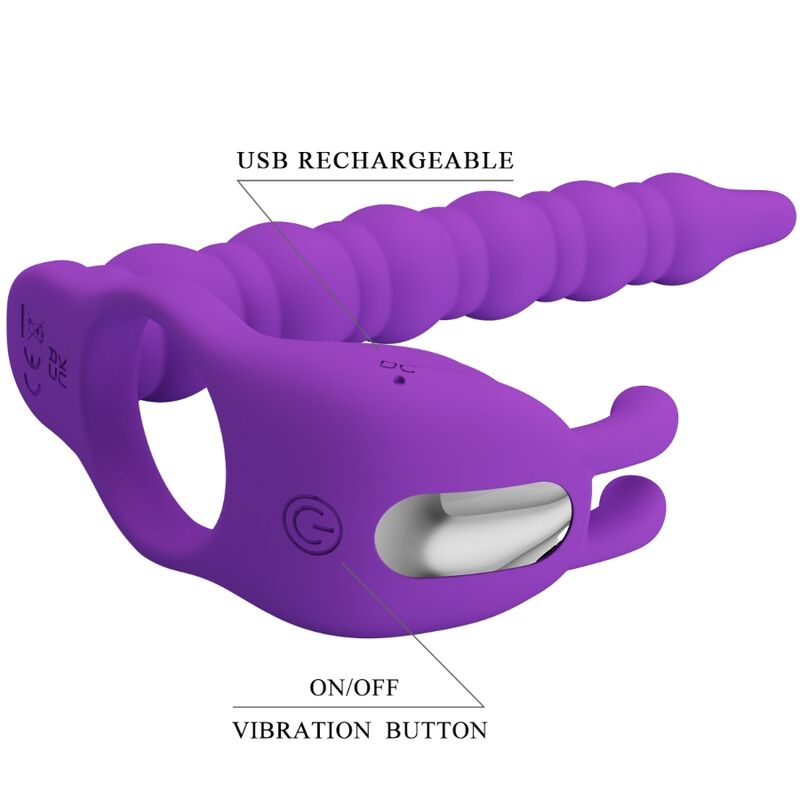 PRETTY LOVE - ANILLOS PARA EL PENE BLACKNEY CON TAPÓN VIBRADOR