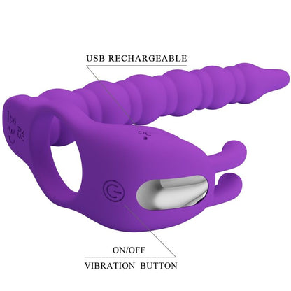 PRETTY LOVE - ANILLOS PARA EL PENE BLACKNEY CON TAPÓN VIBRADOR