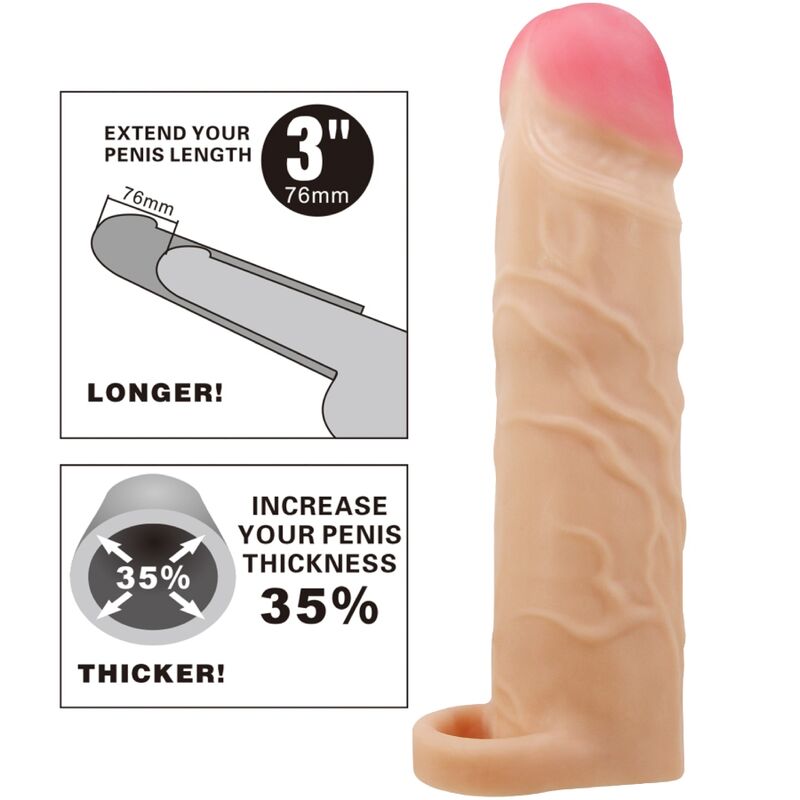 PRETTY LOVE - FUNDA DE EXTENSIÓN DE PENE PARA ERGE NATURAL