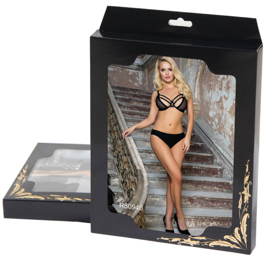 SUBBLIME - TWO-PIECE SET OF STRAPPY SHEAR BRA SIZE S/M