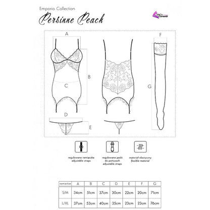 Livco Corsetti Fashion - Conjunto Persinne Pêssego Corset + Calcinha + Meias