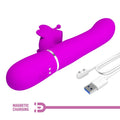 Pretty Love - Vibrador Coelho Multifunções 4 Em 1 Borbolete Fúcsia