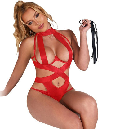 Subblime - Body Halter Sexy Con Arnés Rojo S/M