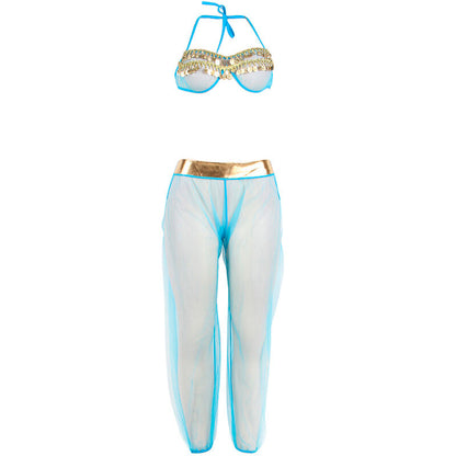 Subblime - Conjunto De Lingerie Azul Estilo India S/M