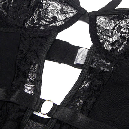 Subblime - Teddy Com Liga Com Detalhe Renda E Tiras Preto S/M