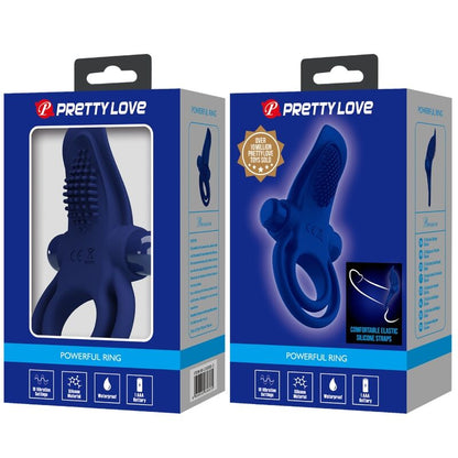 PRETTY LOVE - BRONSON DOUBLE RING WITH BLUE VIBRATION