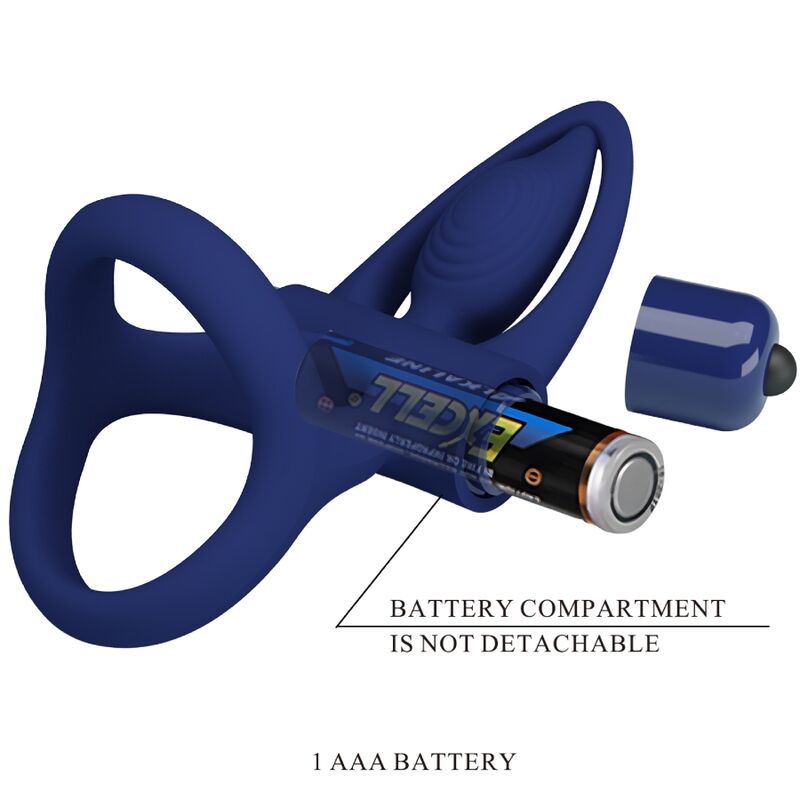 PRETTY LOVE - DOUBLE MAT RING WITH VIBRATION AND BLUE STIMULATOR