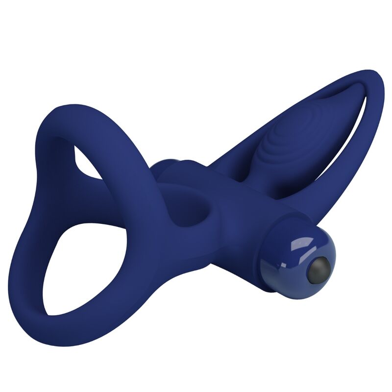 PRETTY LOVE - DOUBLE MAT RING WITH VIBRATION AND BLUE STIMULATOR