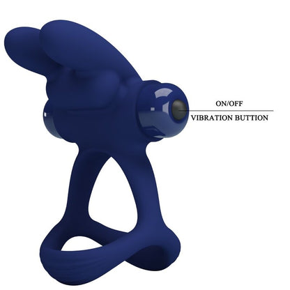 PRETTY LOVE - ANILLO VIBRADOR DOBLE FRANCISCO CONEJO AZUL