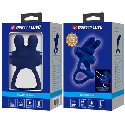 PRETTY LOVE - ANILLO VIBRADOR DOBLE FRANCISCO CONEJO AZUL