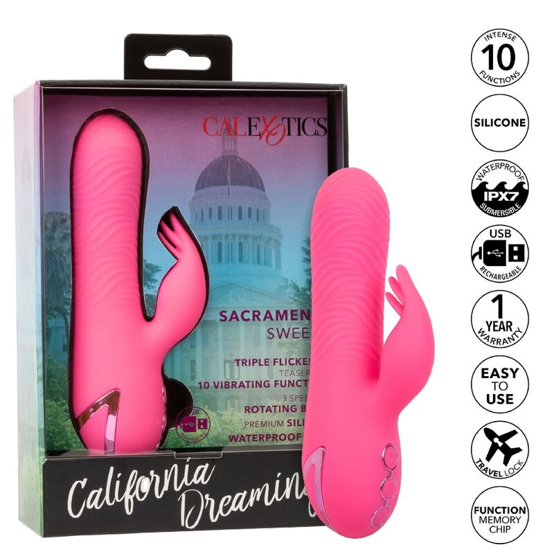 CALEXOTICS - SACRAMENTO SWEETIE PINK RABBIT VIBRATOR BY CALIFORNIA DREAMING