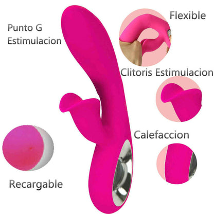 ARMONY - VIBRADOR DARO Y ESTIMULADOR DE ANILLO DE TIRO FUCSIA