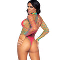 Leg Avenue - Body Multicolor De Rejilla Manga Larga