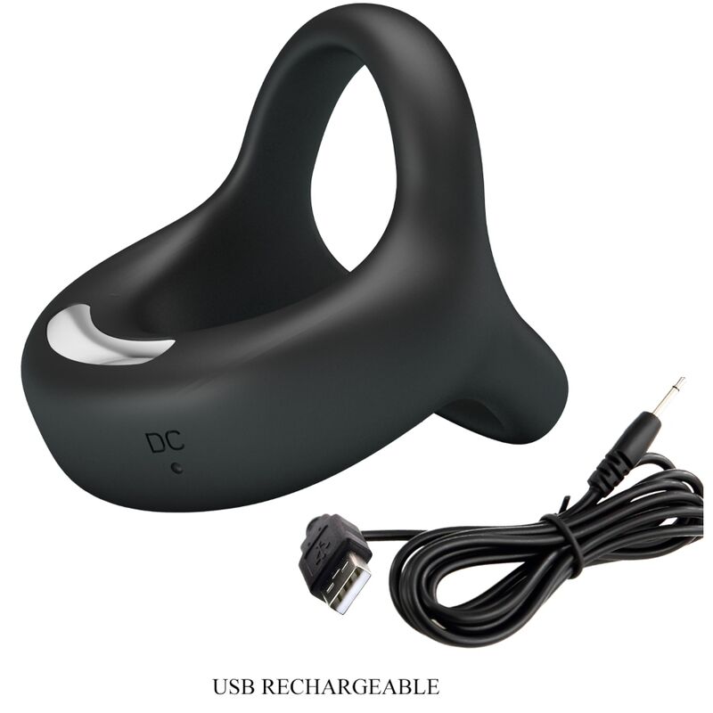 PRETTY LOVE - ANILLO VIBRADOR NEGRO ELLIOTT